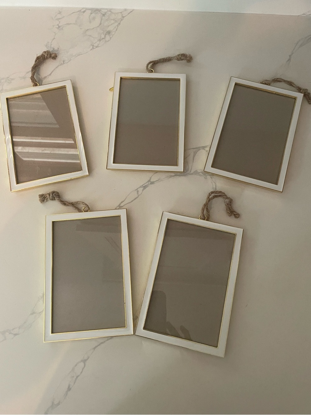 Pottery Barn Kids White and Gold Hanging Photo Frames
